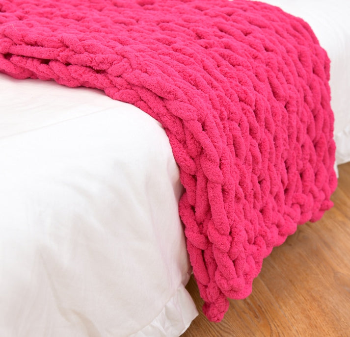 Pink Rosé Chunky Knit Blanket